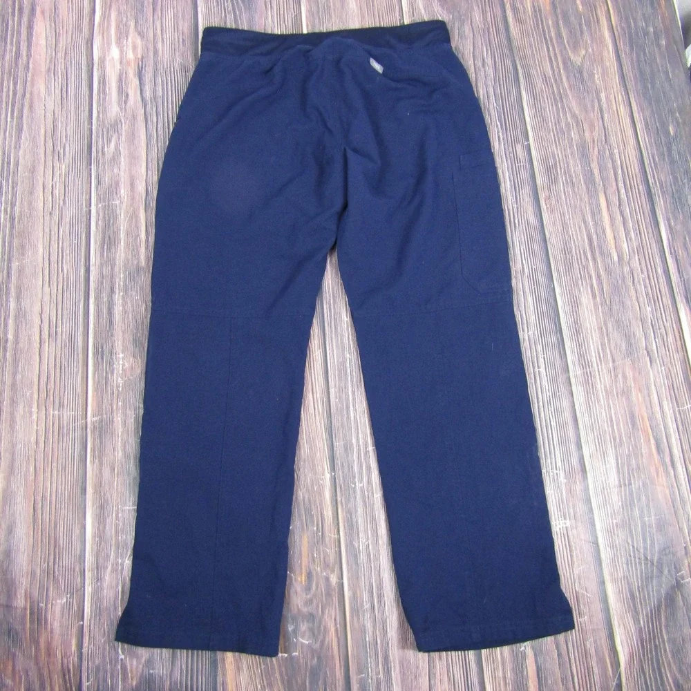 FIGS‎ Scrub Pants Womens Large Navy Straight Drawstring Cargo Stretch T21004AP